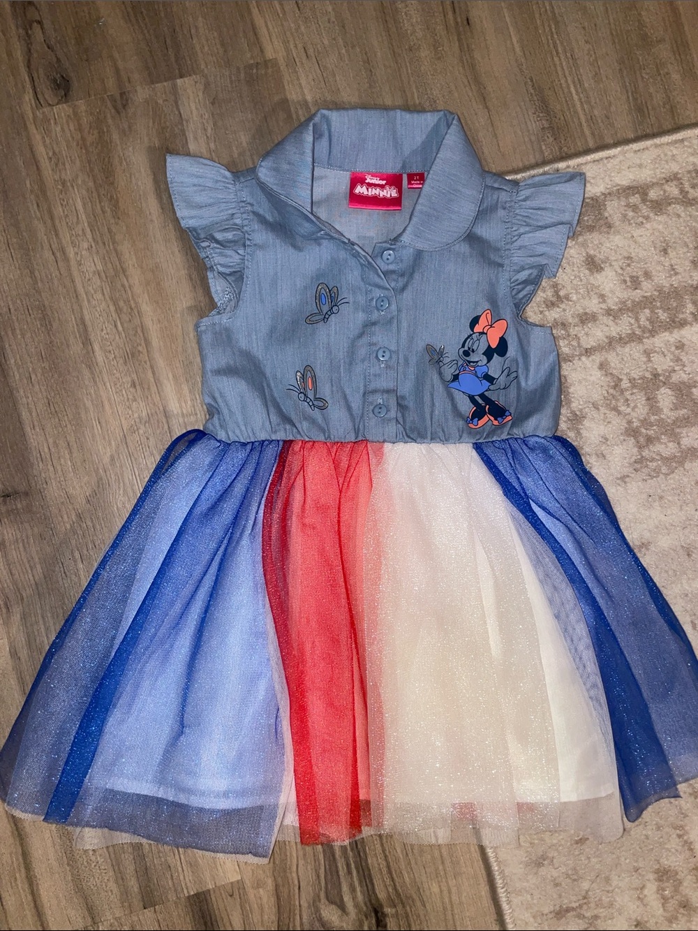 Disney Patriotic/Red, White, and Blue Minnie Mouse Dress SZ 2T